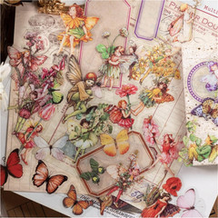 Vintage Flower Fairy Stickers 300Pcs Lot, Belebee 6 Packs Butterfly Fantasy Tran