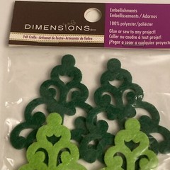 Dimensions Red Green Christmas Tree Joy Scrapbook Cards Embellishments 60ct