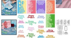 7pcs Metal Die Cuts Carbon Steel Assorted Designs Card Making Birthday Decor