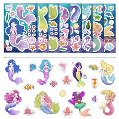 8/16PCS Creative Mermaid Sticker diy Notebook Handbook Sticker Material Sticker