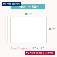 Acid-Free Picture Sleeves, 100 Pack Crystal Clear Storage Bags for 12×18 Art Pri
