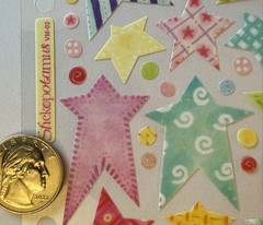 VELLUM PASTEL STAR Binder Stickers(55pc)Sticko•Pattern •Polka-Dots•Card Making•