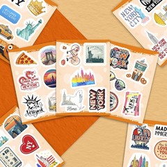 New York Themed Stickers – 100 Pcs Waterproof Vinyl for Endless Creativity
