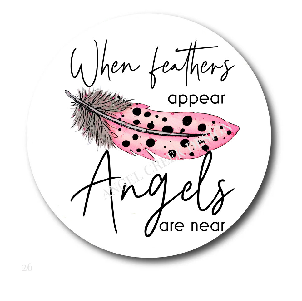 When Feathers Appear Angel Are Near Scrapbook Stickers Envelope Seals Favors