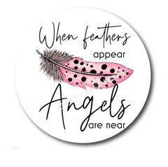 When Feathers Appear Angel Are Near Scrapbook Stickers Envelope Seals Favors