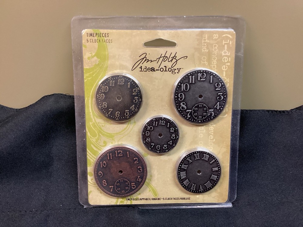 Tim Holtz Idea-ology TIME PIECES 5 CLOCK FACES METAL EMBELLISHMENTS TH92831