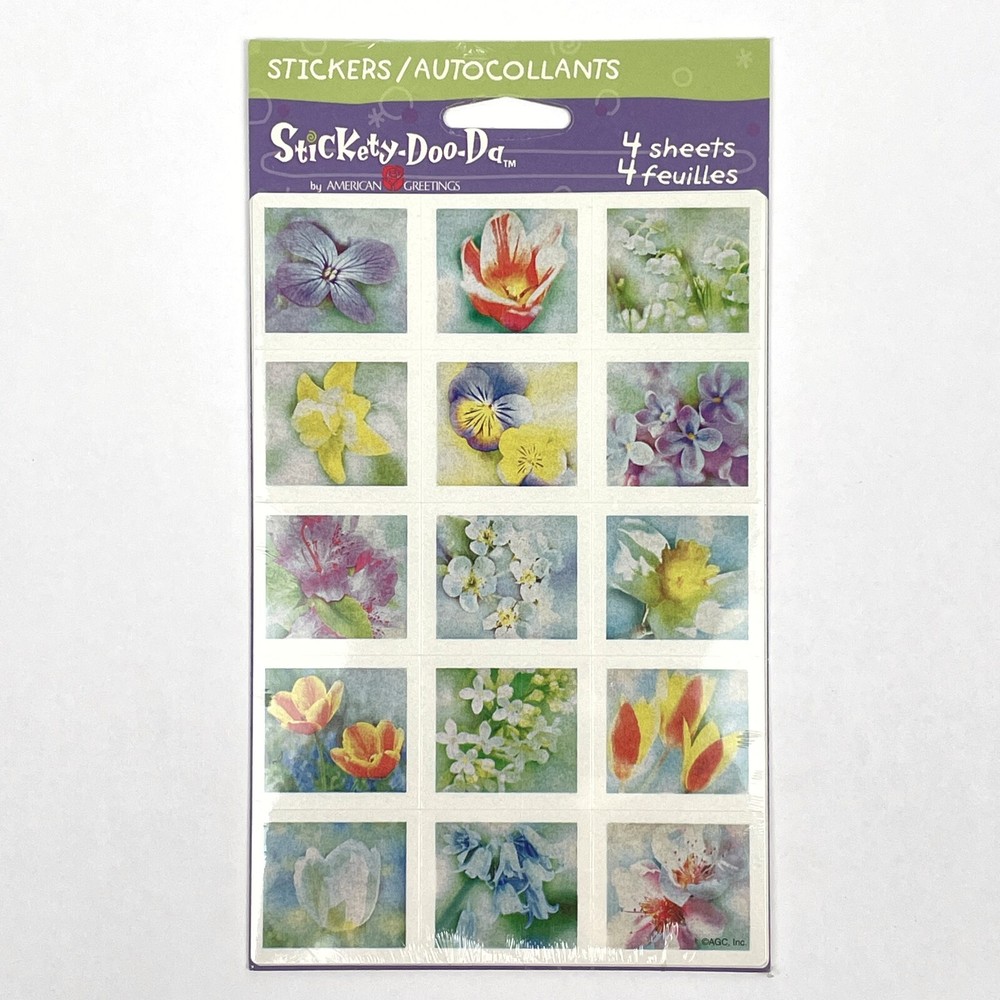 NEW Stickety-Doo-Da SPRING FLOWERS American Greetings Sticker Sheet 4 Sheets