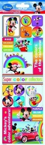 Sandylion Mickey and Friends Color Paper Sticker, 4-Inch by 12-Inch