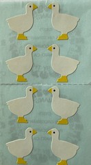WHITE DUCK Stickers(8pc) Mrs.Grossman’s•Birds•Vintage 1979 •Animal•Card Making•