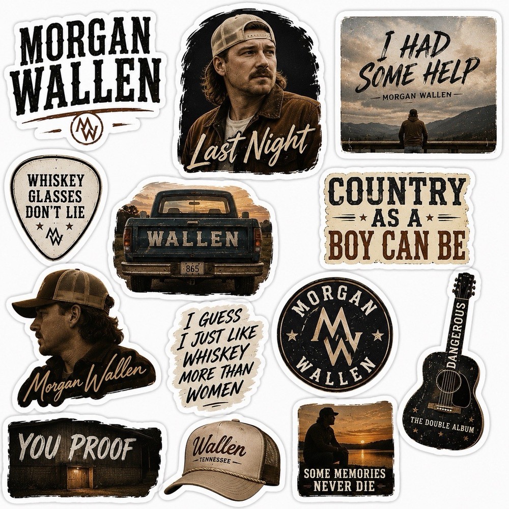 Morgan Wallen Sticker Pack/Country/Country Music/You Proof/Last Night