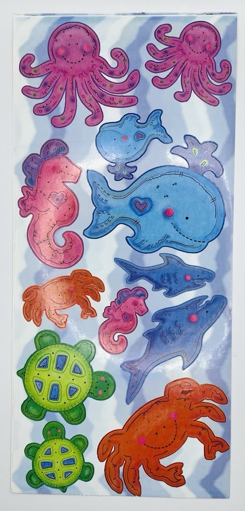 Retired 2000 Stamping Station Under the Sea Stickers 5.5×12 inch Ocean Aquarium