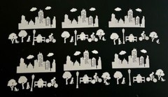 City Die Cuts * Mini City Scene * Six Sets * Black Cardstock * Skyline and More!