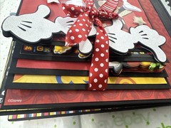 handmade Disney Mickey Mouse-themed scrapbook or mini album (Size 8x8x3.5”)