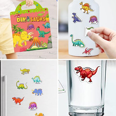 Reusable Dinosaur Sticker Book for Kids, Travel Size, Ages 3-5