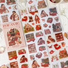 Book of Vintage Stickers Lady Girls Sticker PET + Paper Junk Journal Scrapbook