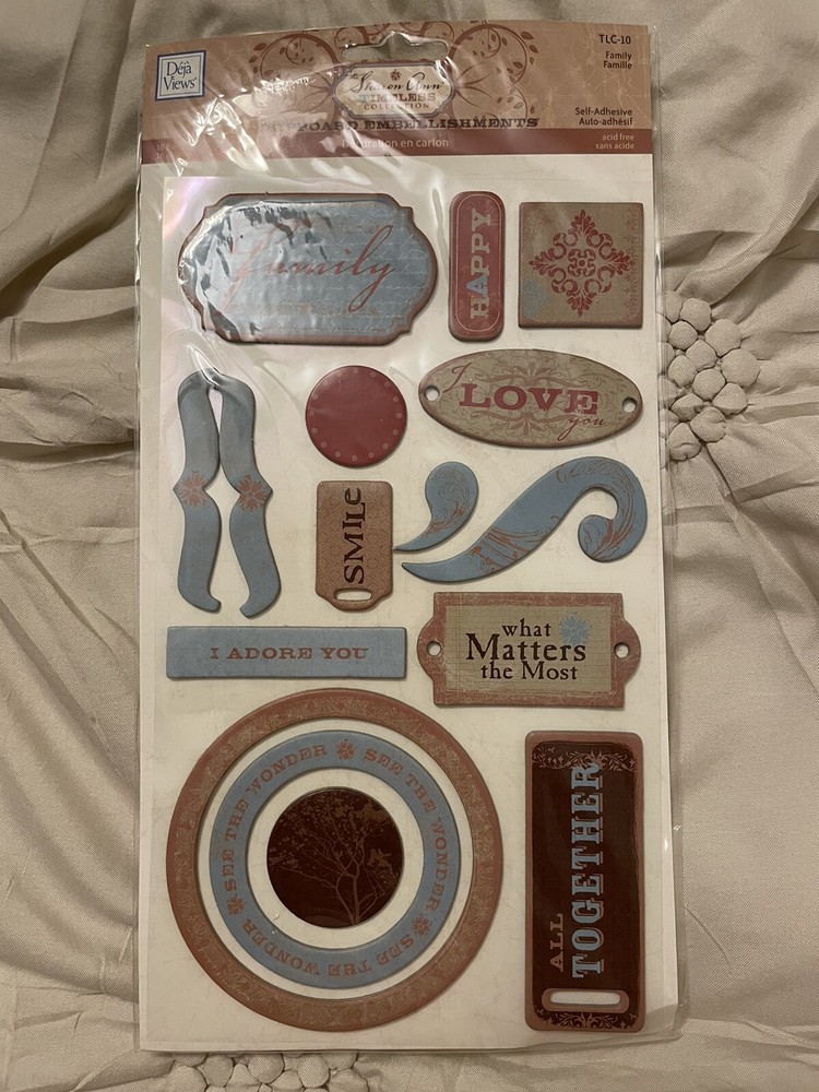 Deja Views Timeless Collection Family Scrapbook Sharon Ann Stickers Love Blue