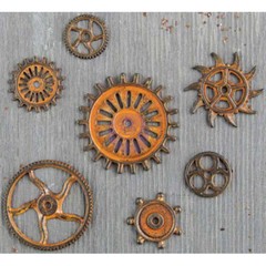 Rustic Gears 7/Pkg Finnabair Mechanicals Metal Embellishments – 963439
