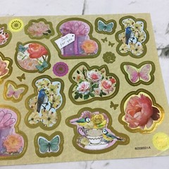 Easter Spring Floral Hummingbird Butterfly Scrapbooking Stickers Lot Of 2 Sheets