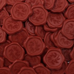 60Pcs Olive Branch Wax Seal stickers Brownish red Envelope Seal Stickers
