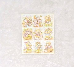 RARE Vintage GGI Roller Skating Teddy Bear W/ Balloons Sticker Sheet Great Shape