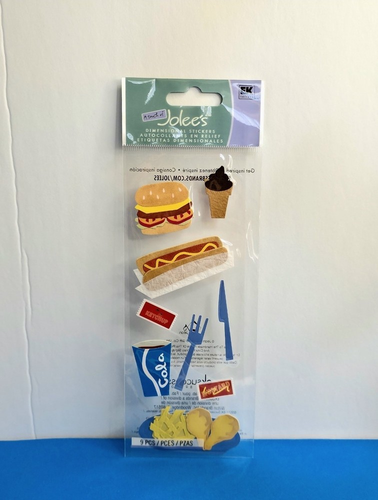 FREE SHIP Jolees FAST FOOD Scrapbook Sticker FOOD DRINK KITCHEN BAKING COOKING 2