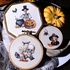 Halloween Rub-on Transfer Stickers 3 Sheets Use for Fabric Paper Wood Chips DIY