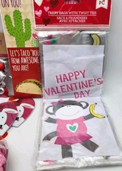 Valentine Craft Lot – Foam & Satin Hearts, Stickers, Treat Bags, Cards Mixed
