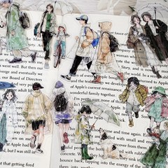 20Pcs People PET Stickers Boys Girls Kids Journaling Planner Scrapbooking Crafts