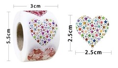 50 Pcs Random 1″ Love Heart Stickers Handmade DIY Party Round Labels