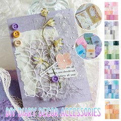 26Pcs DIY Diary Decor Accessories Handmade Scrapbook Paper Craft Textured Paper.