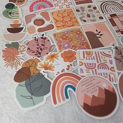 Motivational Good Vibes 100 Stickers Earth Tones Rainbows Positive Feel Good