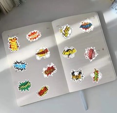 10pcs Comic Book Action Word Stickers- Scrapbook, Journal, DIY Crafts & Cards