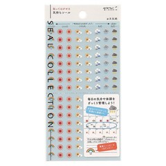 MIDORI notebook seal/sticker, removable feeling seal, weather pattern, set of 2