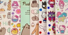 150+ STICKERS Themed BLUEY SPIDEY PUSHEEN PEPPA PIG SPIDERMAN SANRIO HELLO KITTY