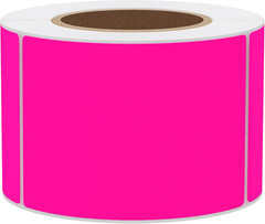 2X3 Inch 300Pcs Fluorescent Pink Sticker Rectangle Blank Color Coding Neon Label