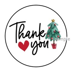 30 THANK YOU CHRISTMAS ENVELOPE SEALS LABELS STICKERS 1.5″ ROUND TREE HEART