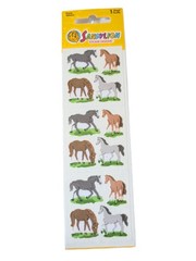 Sandylion Multicolor Horses In Grass Ponies Fuzzy Stickers Scrapbooking VTG Rare