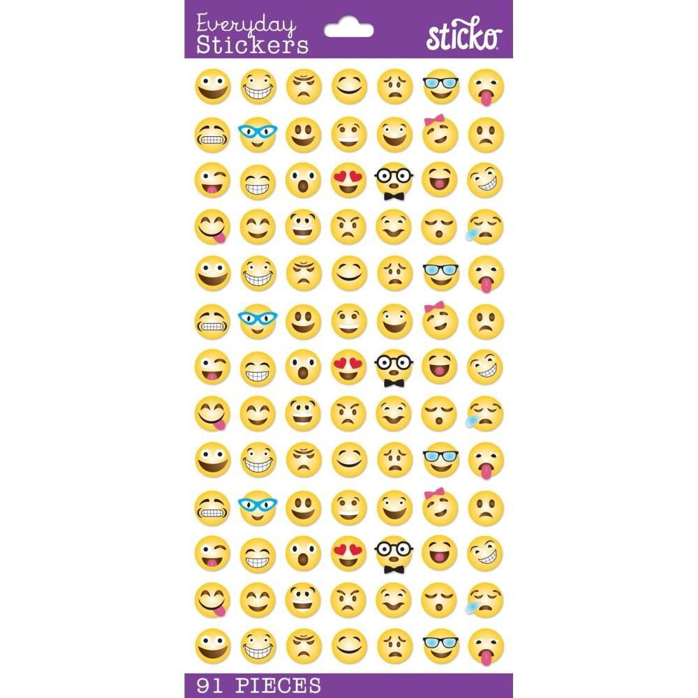Crafts Stickers Sticko Classic Smileys Emojis Happy Faces Expressions Hearts