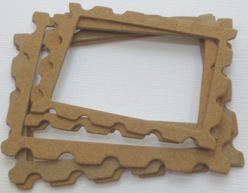 {6} STAMP FRAME – Bare Chipboard Die Cuts – 2″ x 2.5″ . . & . . 2.5″ x 3″