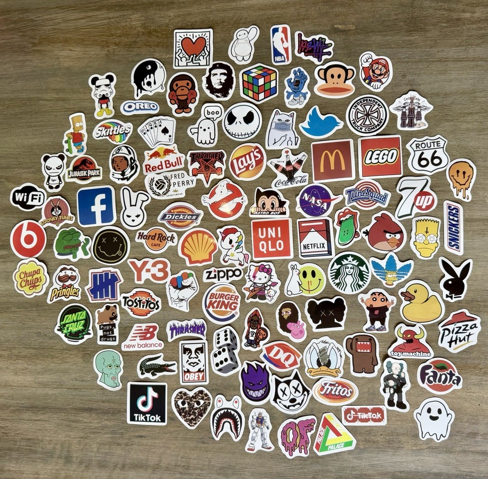 Waterproof Vinyl Trendy College Stickers Skateboard, Water Bottle, Laptop etc