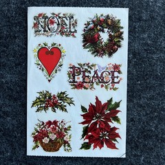 Holiday Greens Noel Peace Christmas Sticker Sheet PSX Design Scrapbooking