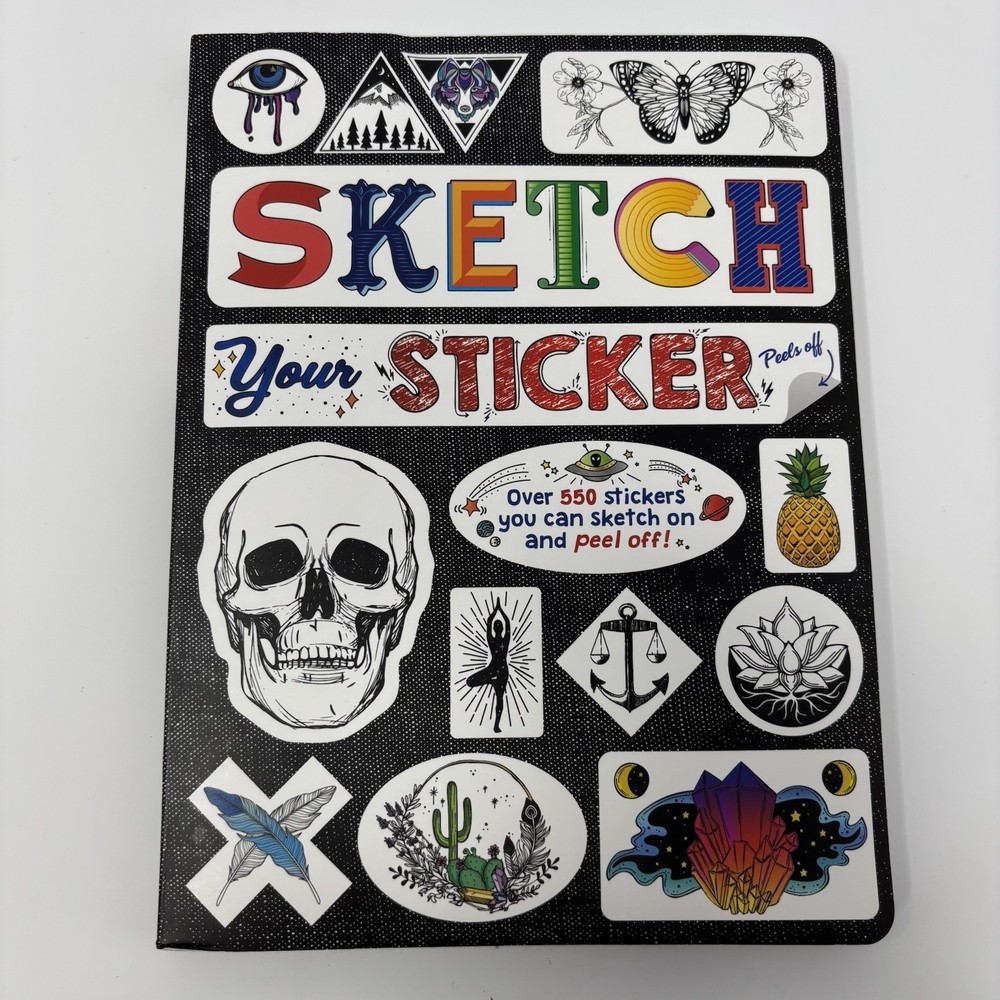 Piccadilly Sketch Your Sticker Book 550 Peel-Off Stickers Coloring Activity Book