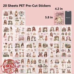 YagCu Pink Summer Journaling Stickers 20 Sheets
