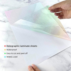 20 Sheets Holographic Sticker Paper A4 Size Vinyl Lamination Stickers Film Water