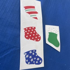 4 Mrs. Grossman’s Vintage Christmas Stocking Stickers Stars & Hearts RARE!!!