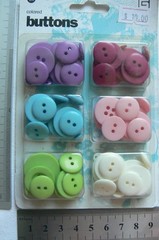 SWEET THREADS Round BUTTONS 6 Bright of 3 Sizes Sm, Med, Lrg – BasicGrey Pri17br