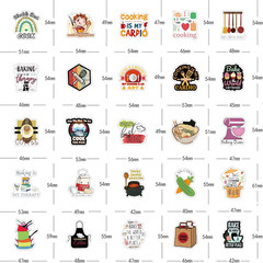 61Pcs Cooking Stickers for Scrapbooking, Water Bottles, Laptops & Suitcases