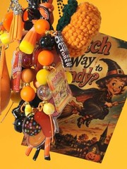 Halloween Candy Junk Journal Charm Bag Charm Accessory New Handmade OOAK