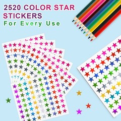 Star Metallic Stickers, 2520 PCS, 0.6″ Foil Stars for Kids Reward & Behavior …