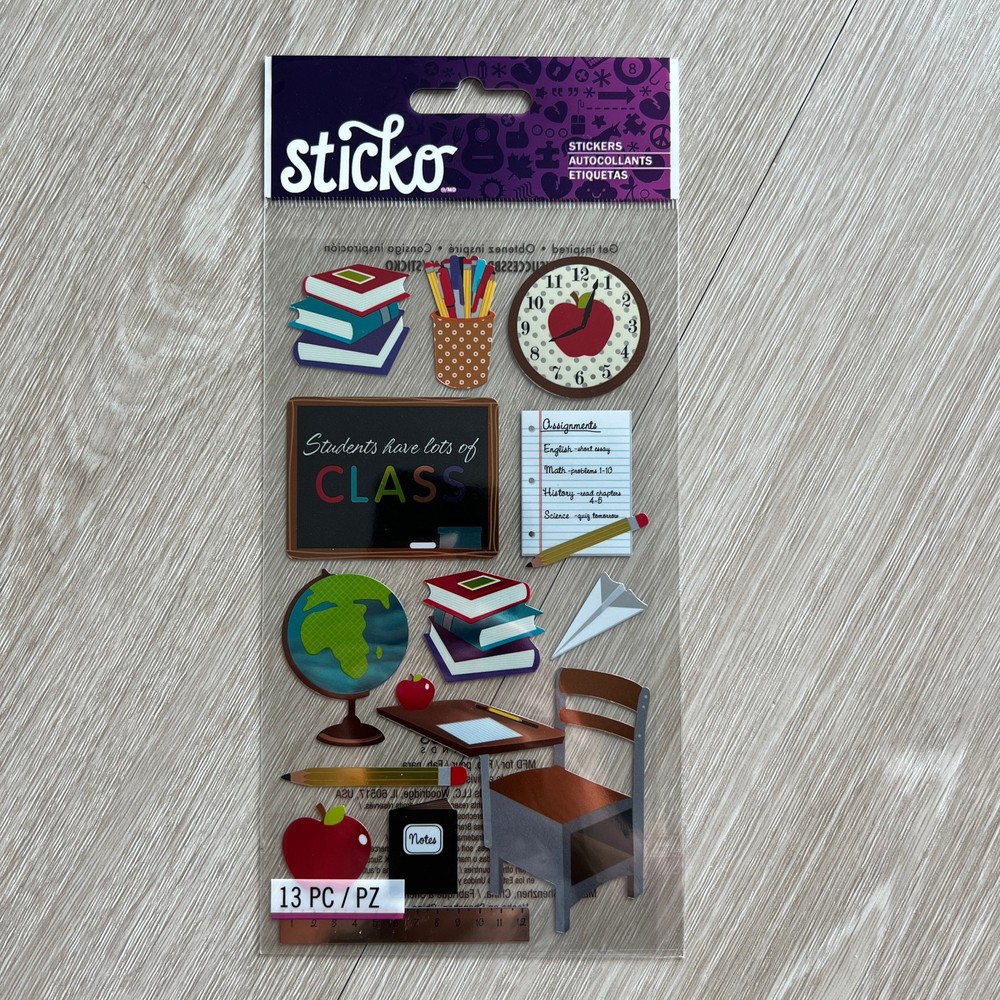 Classroom Needs Sticker Sheet Sticko Scrapbooking Journaling School